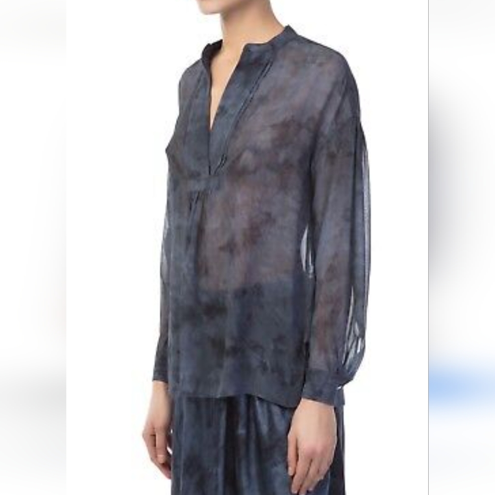 Vince Silk Marbled Blouse Size Small